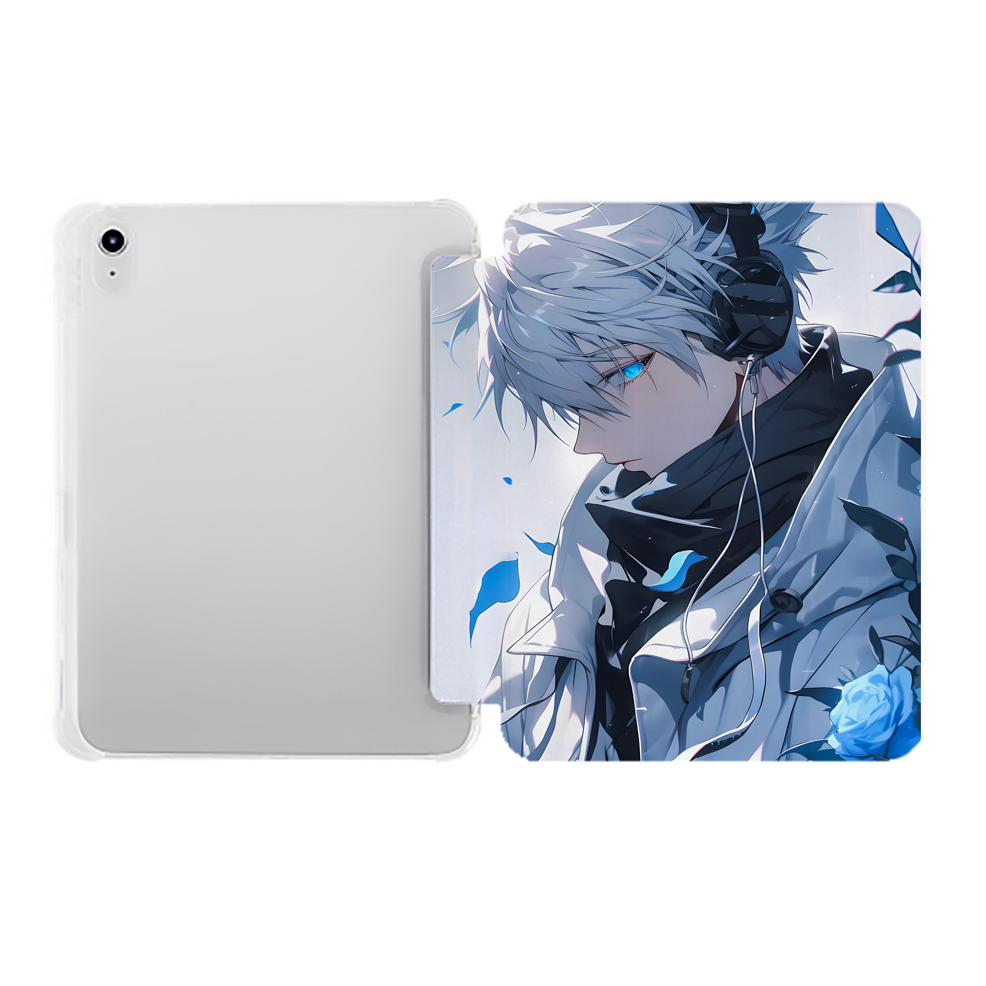 （画像用） 呪術廻戦 Jujutsu Kaisen IPad ケース ペン収納付き 三つ折りスタンド PUレザー×シリコン 対応機種9.5/10.5/10.9インチ